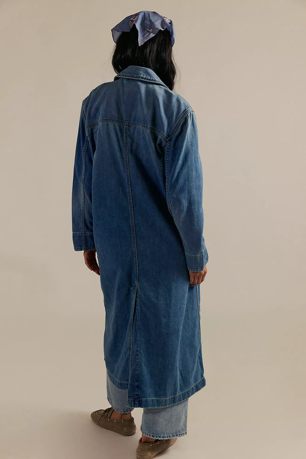 free people: monique indigo duster-sunlight blue