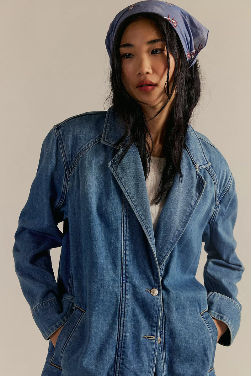 free people: monique indigo duster-sunlight blue