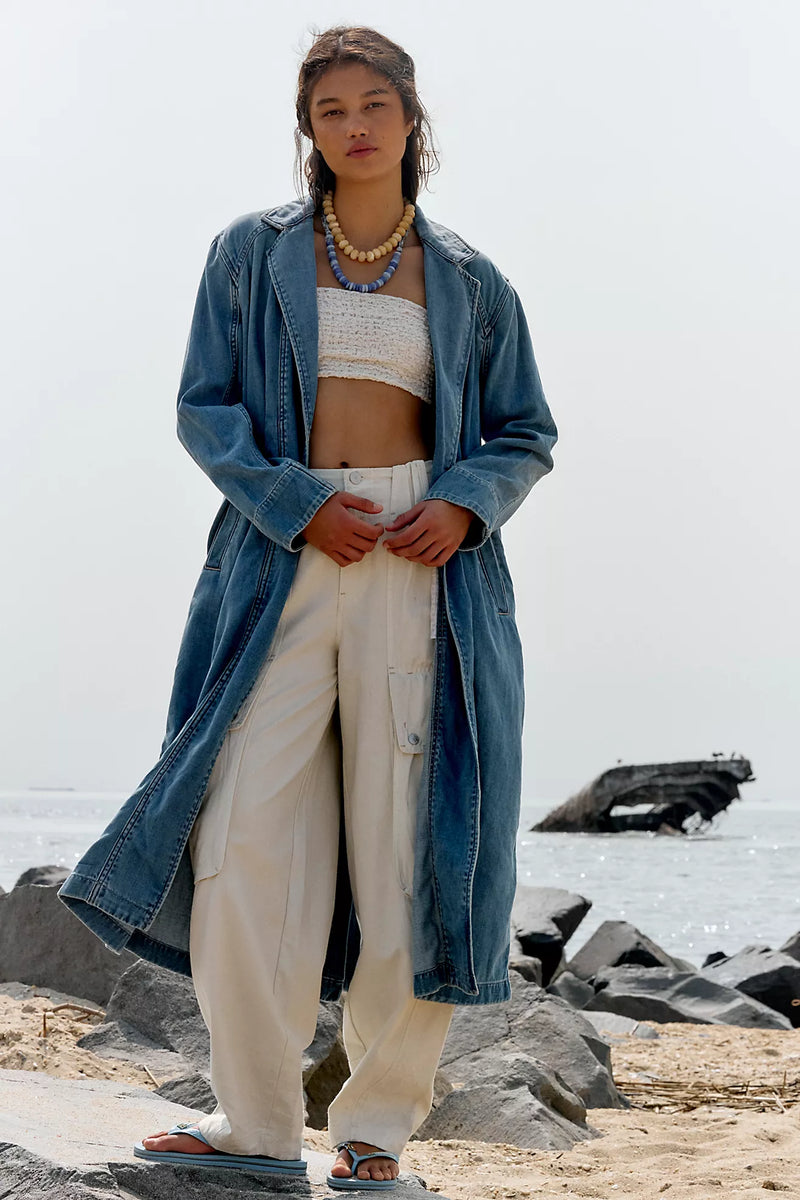free people: monique indigo duster-sunlight blue