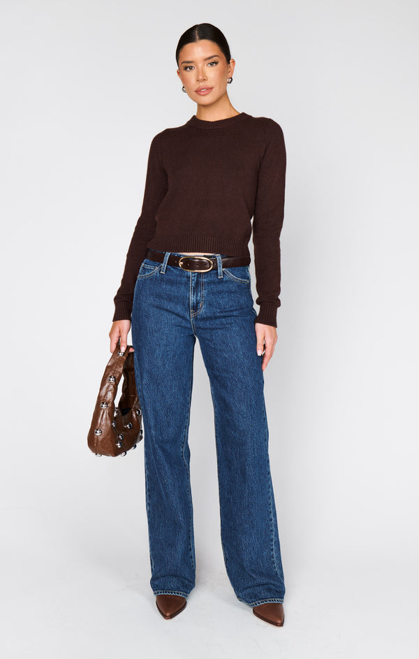 show me your mumu: tuck in sweater-mocha knit
