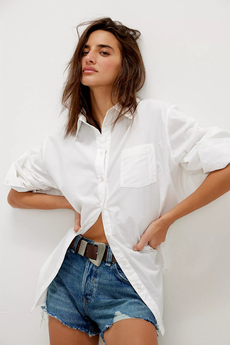 free people: sabine tailored shirt-parchment