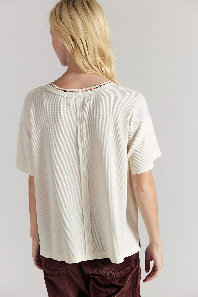 free people: merry meow tee-ivory combo