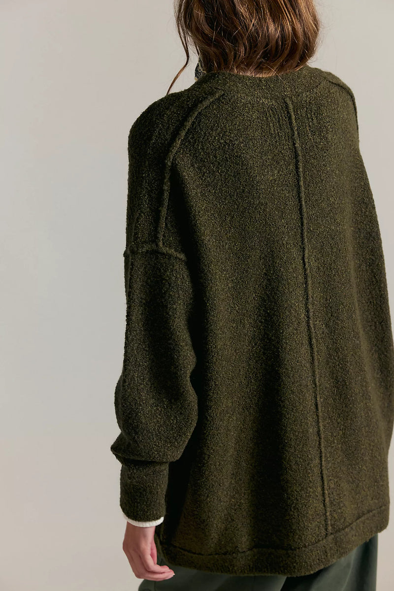 free people: blazing cardi-dark green