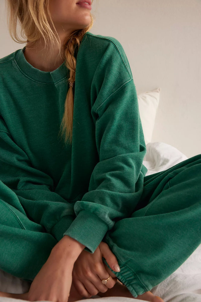 free people: slow it down pullover-rainforest moss