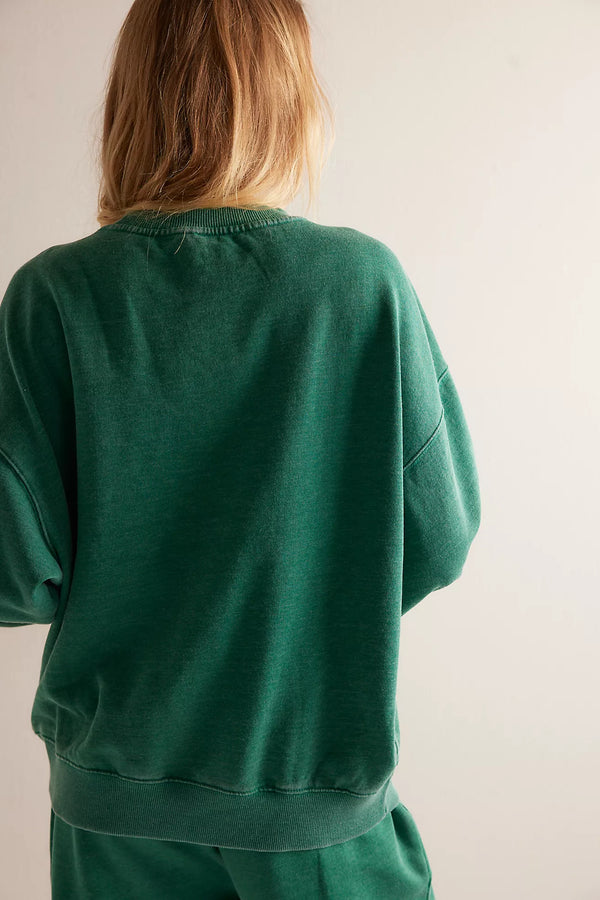 free people: slow it down pullover-rainforest moss