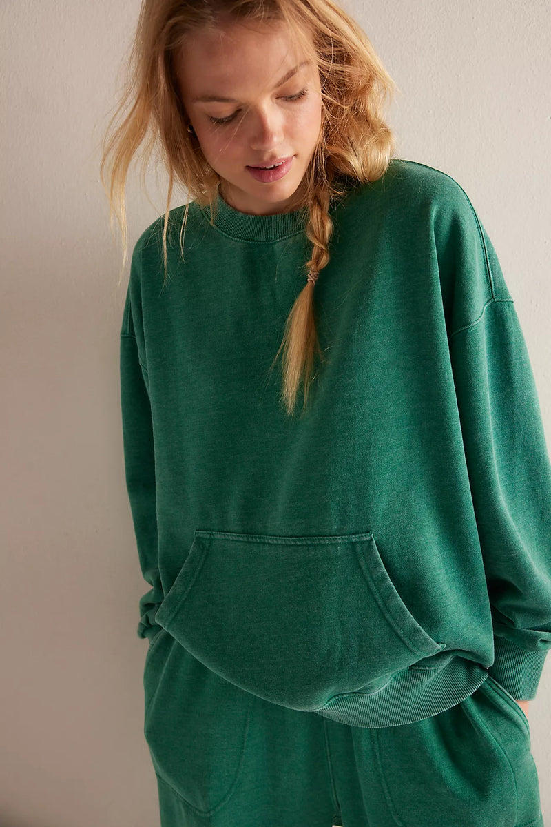 free people: slow it down pullover-rainforest moss