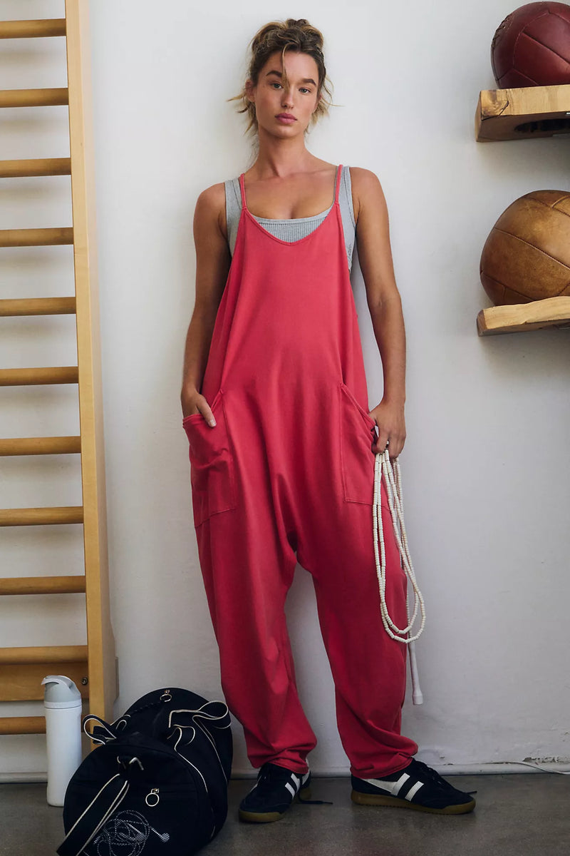 free people: hot shot onesie-victory red