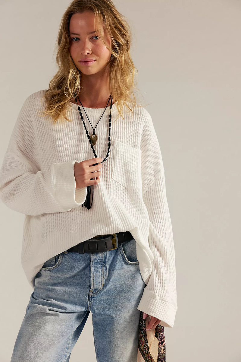 free people: dawson pocket thermal-clean ivory