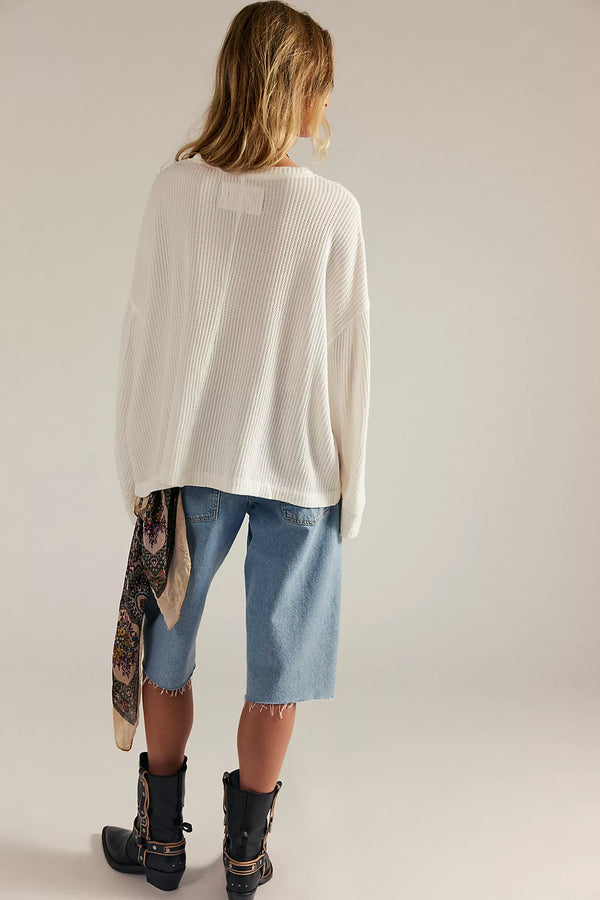 free people: dawson pocket thermal-clean ivory