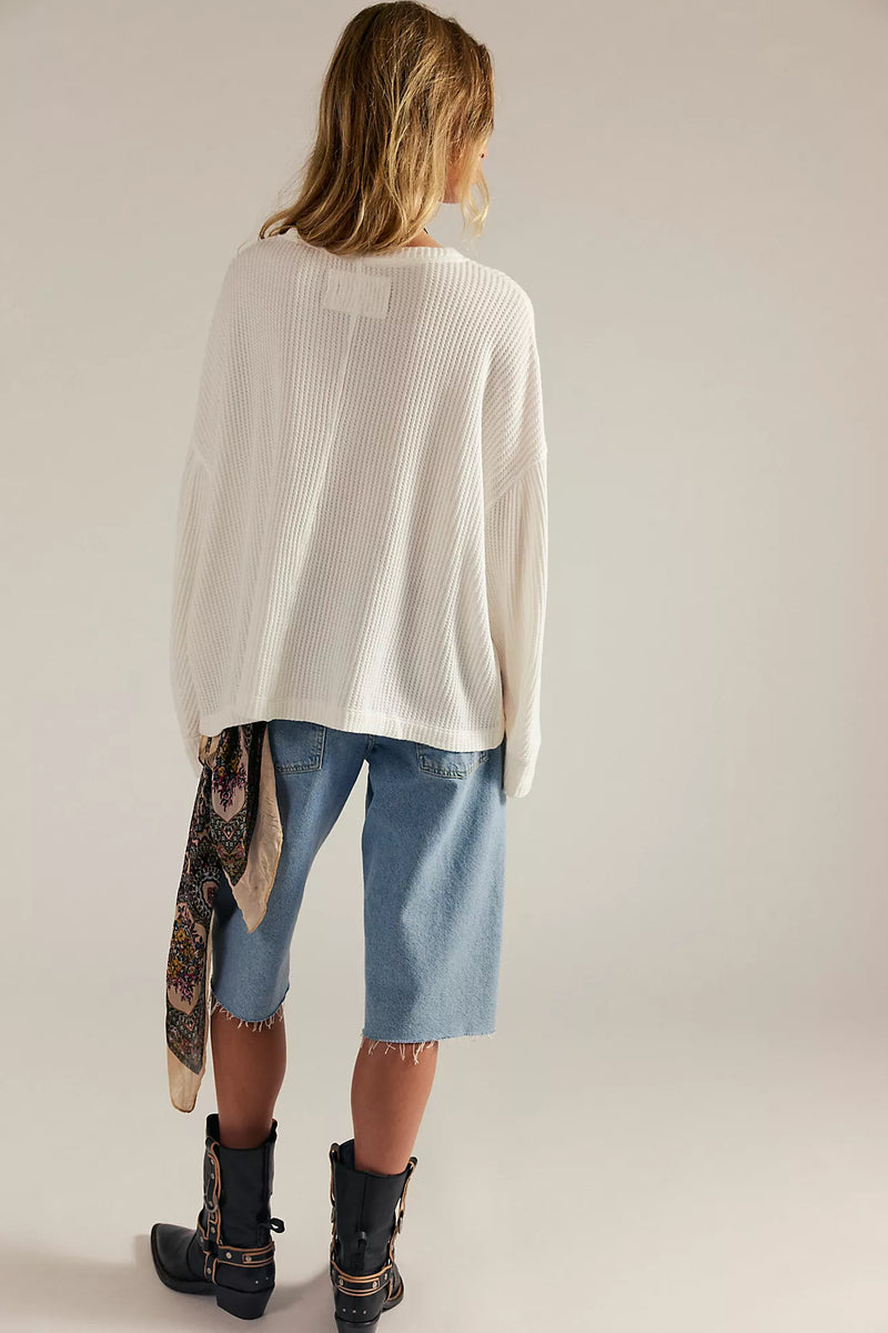 free people: dawson pocket thermal-clean ivory