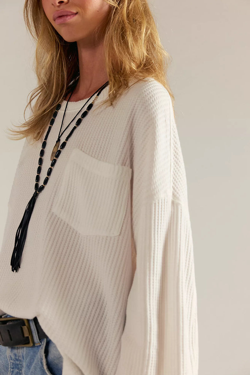 free people: dawson pocket thermal-clean ivory