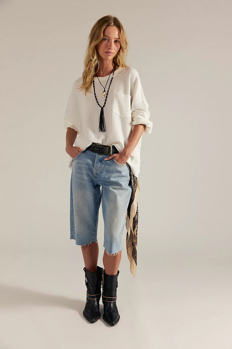 free people: dawson pocket thermal-clean ivory