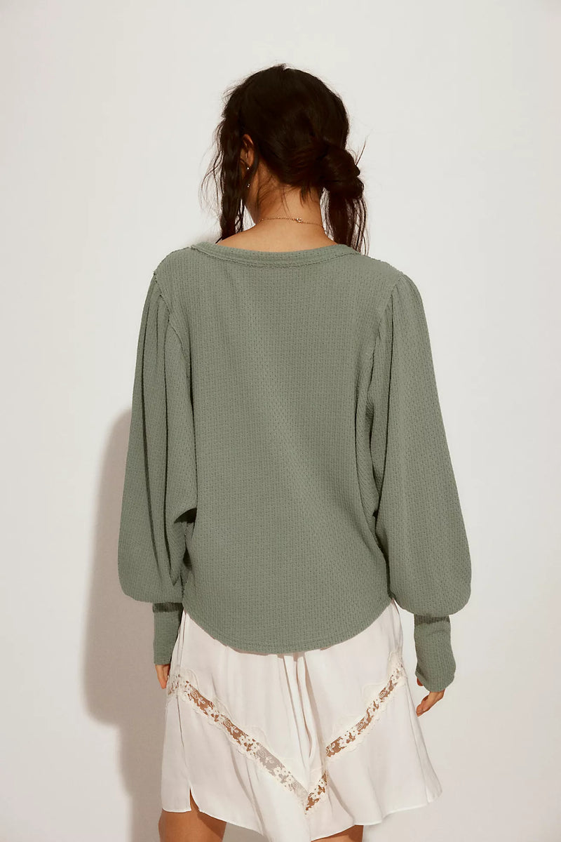 free people: quinn knit top-jade ash