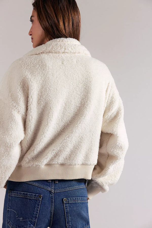 free people: alpine sherpa cardi-white swan