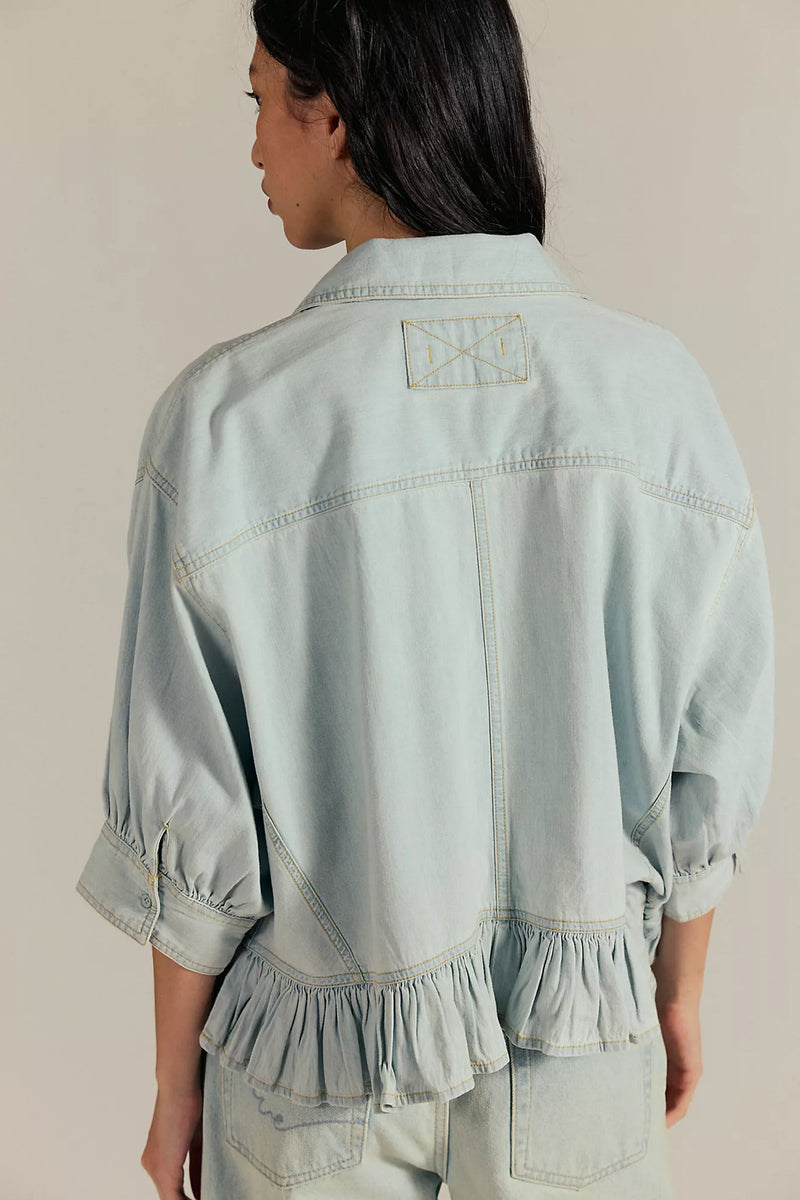 Free people: bailey denim shirt-light tint wash