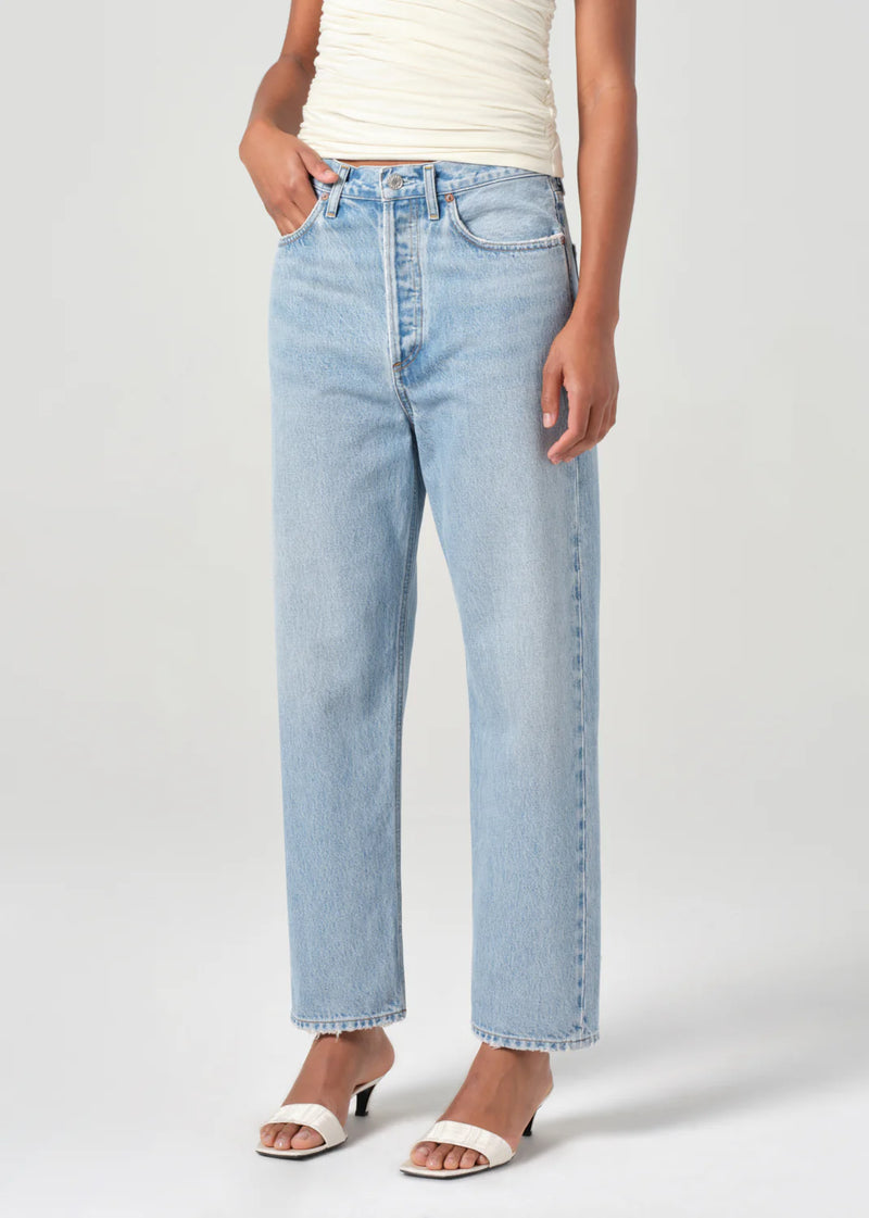 agolde: 90's crop mid rise loose straight- in force