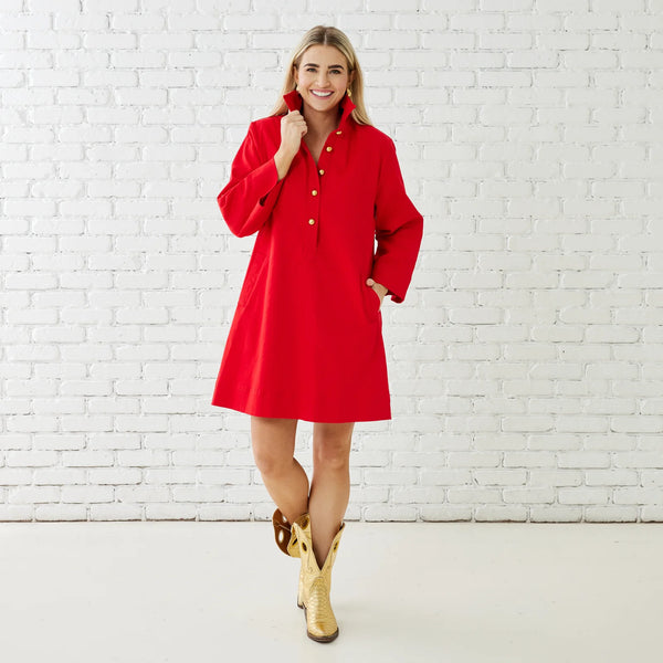 caryn lawn: chloe dress-cranberry