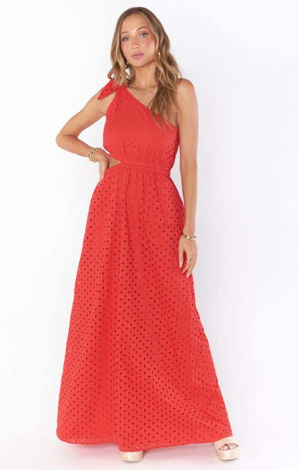 show me your mumu: take me out maxi dress-red eyelet