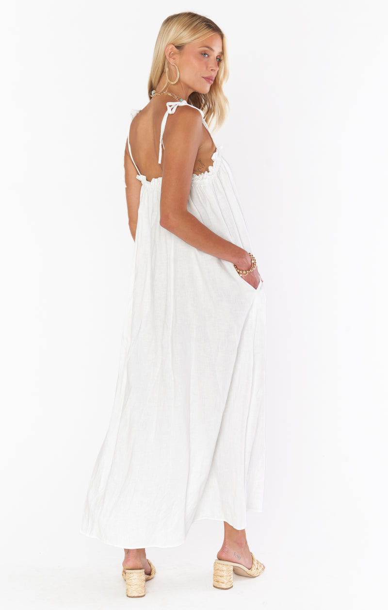 show me your mumu: angel maxi dress-white linen